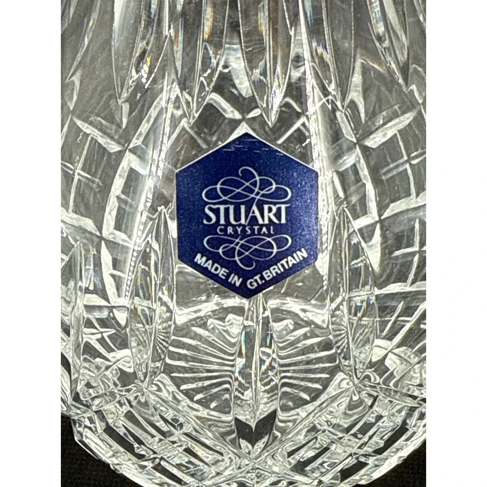 Stuart Shaftesbury Crystal Vase‎ Elegant Cut Glass British Made